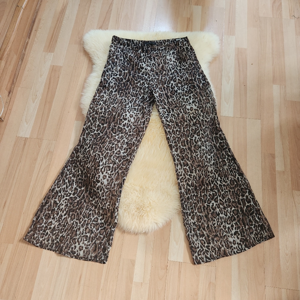 Super Funky Shear Leopard Print Flared Pants
